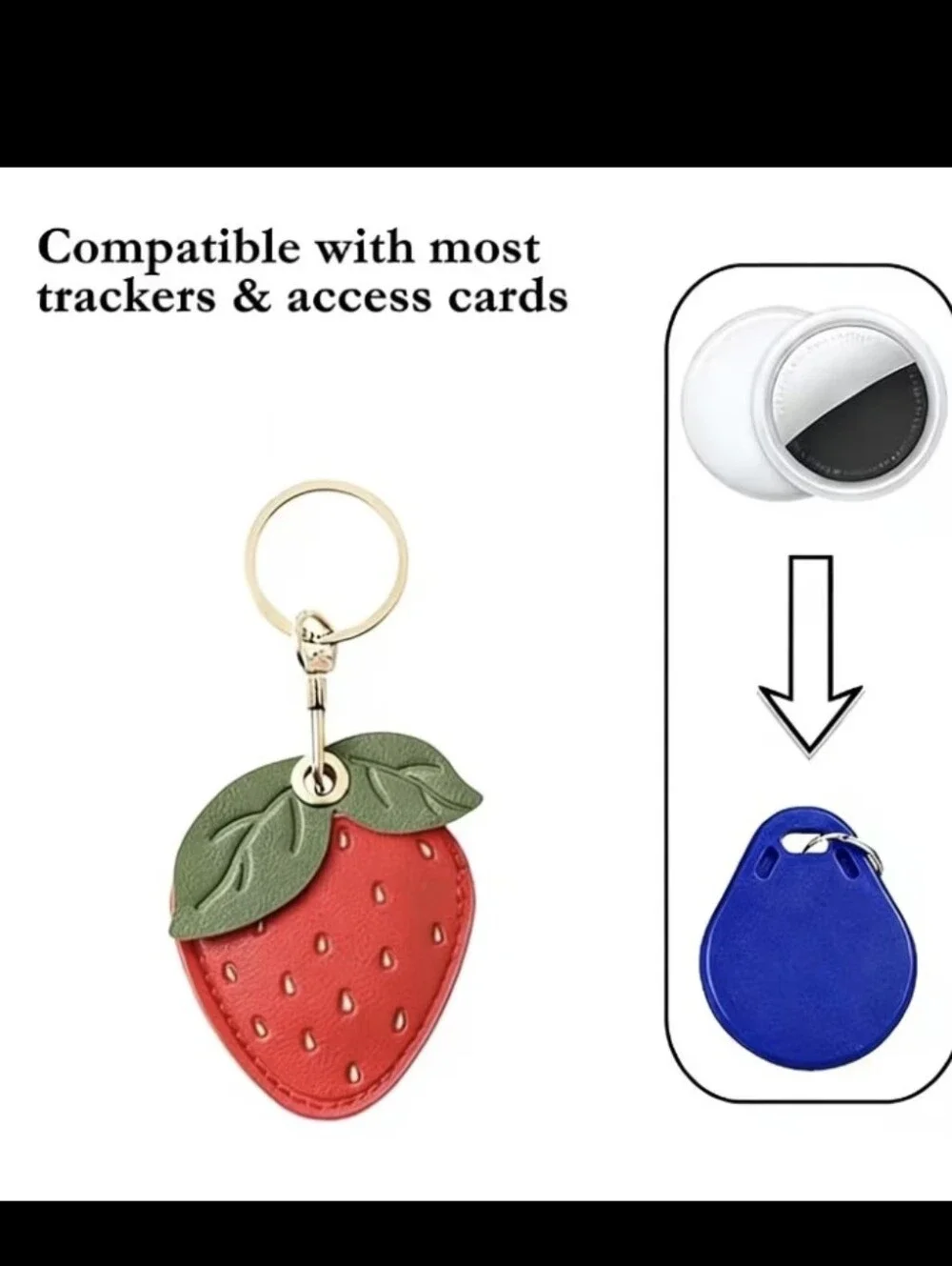 Strawberry 🍓 Air Tag Tracker Compatible Bag Charm/ Keychain NEW